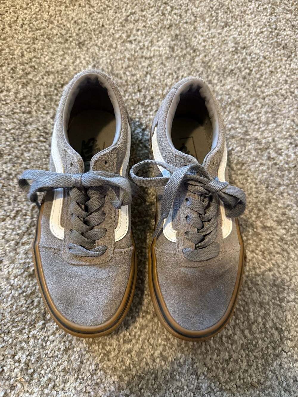 Vans Ward Low Grey Suede Gum Sole Youth Size 13